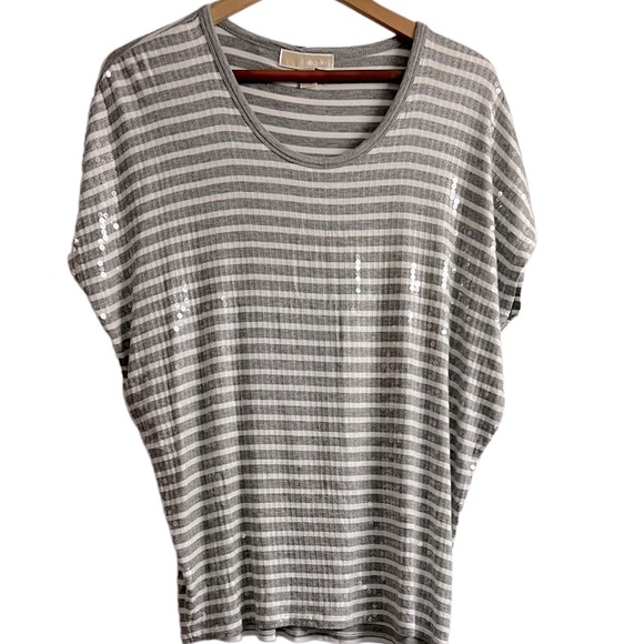 NWOT MICHAEL KORS striped sequin top. - Picture 2 of 6